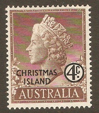 Christmas Island 1958 4c Brown. SG2.